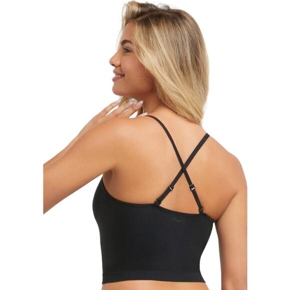 Maidenform Women's Cropped Shapewear Seamless Light Shaping Cami Size L Black - Picture 4 of 9